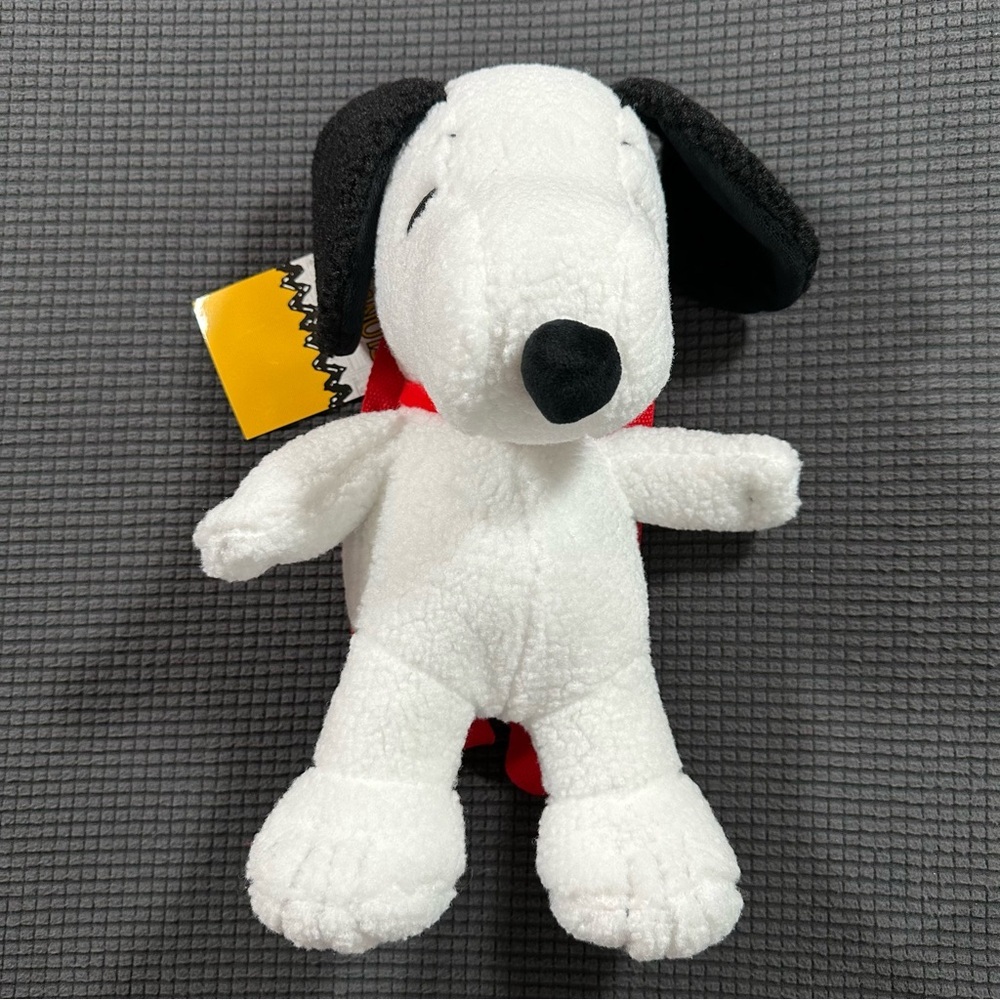 Snoopy Sherpa Plush Backpack Peanuts White Soft Stuffed Mini Backpack NWT